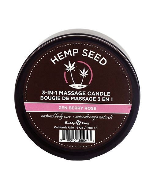 Earthly Body 3-in-1 Suntouched Massage Oil Hemp Candle - Melody's Room