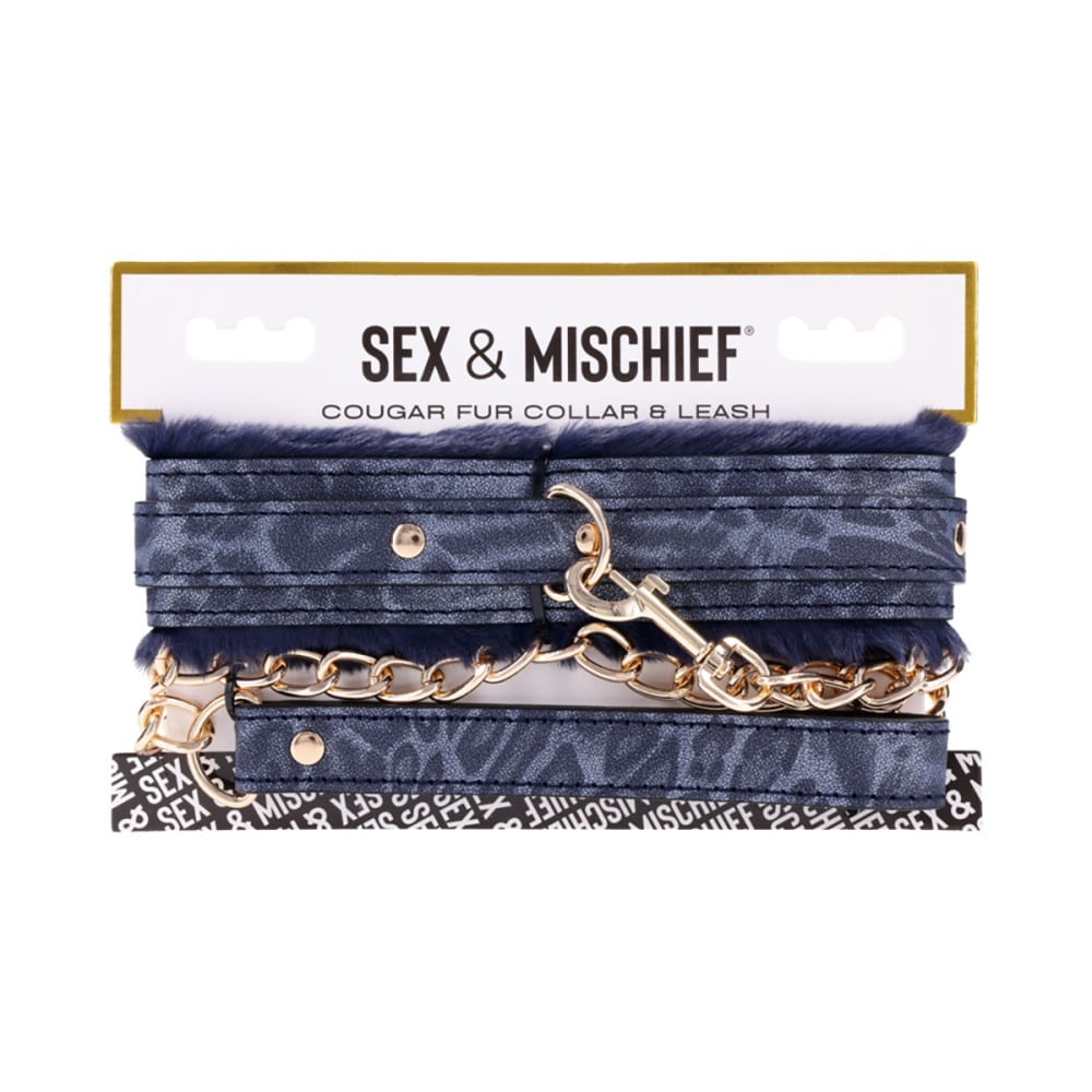 Sex & Mischief Cougar Faux Fur Collar & Leash | Melody's Room