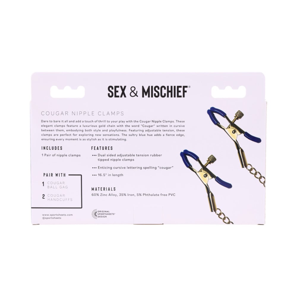 Sex & Mischief Cougar Nipple Clamps | Melody's Room