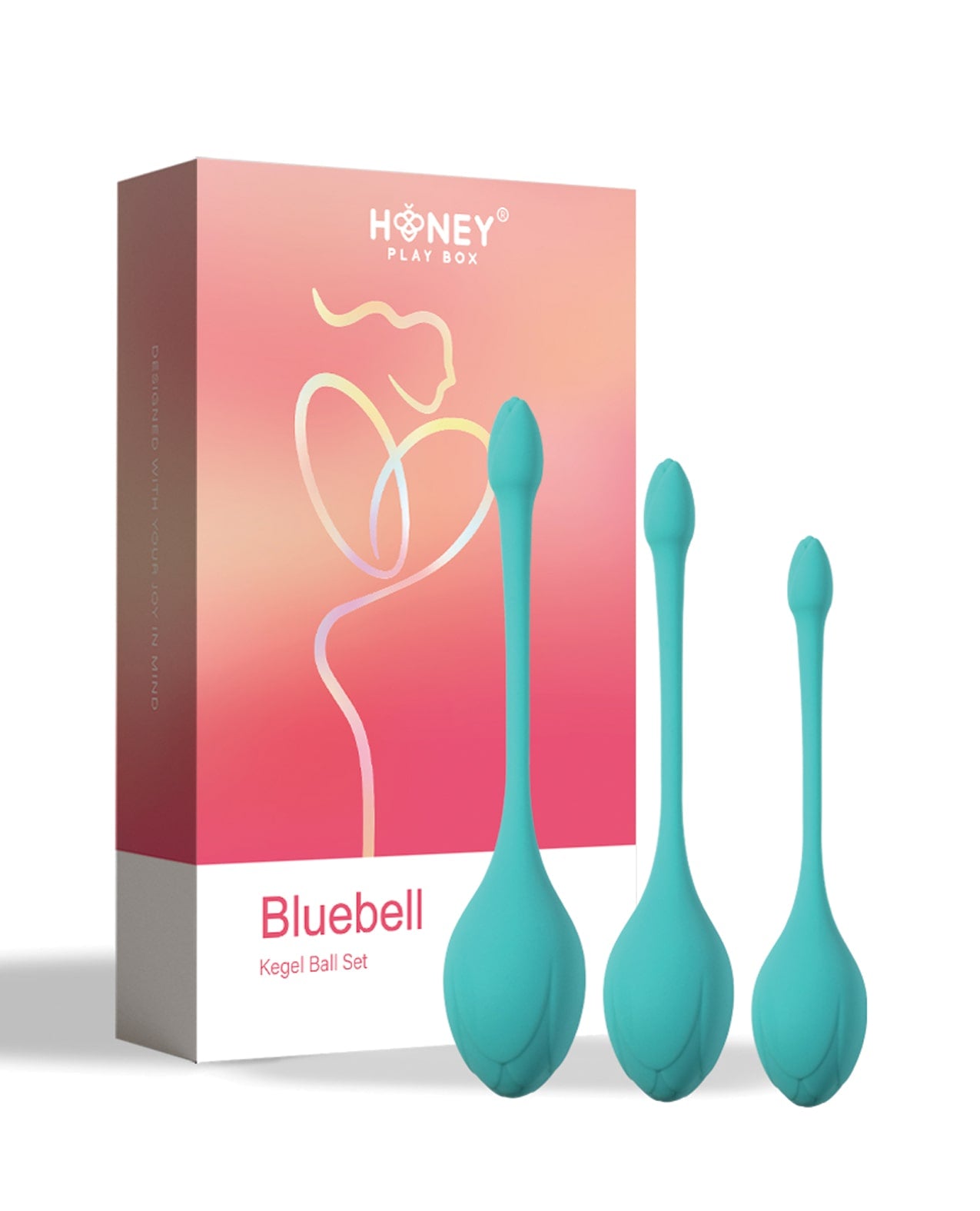 Honey Play Box Bluebell Floral Weighted Kegel Ball 3-Piece Exercise Set | Melody's Room