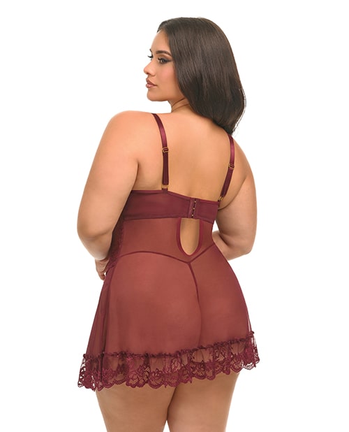 Valentine Zinfandel Lacey Babydoll w/ G-String | Melody's Room