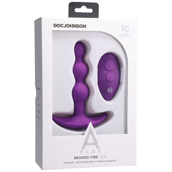 A Play Beaded Rechargeable Silicone Anal Plug w/Remote - Melody's Room