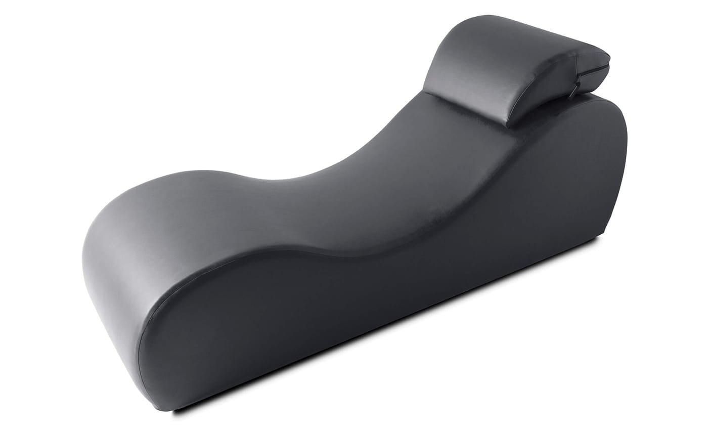 Liberator Esse Black Faux Leather Chaise Sex Furniture - Melody's Room