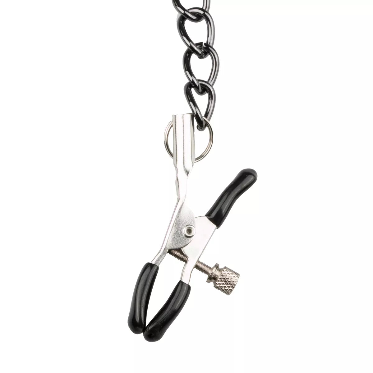 Easy Toys Faux Leather Collar w/Nipple Chains - Melody's Room BDSM