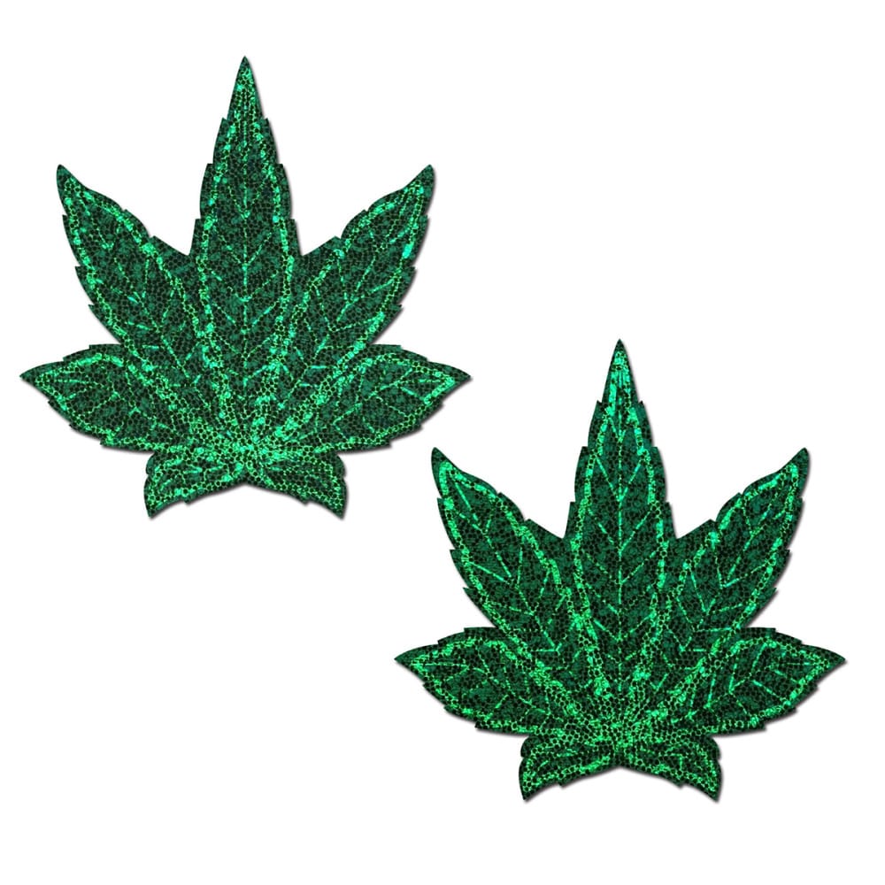 Pastease Pot Leaf Green Glitter Nipple Covers - Melody's Room