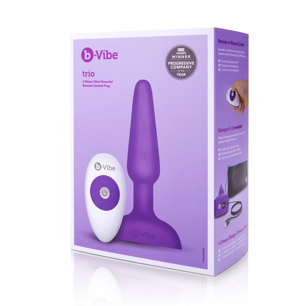 B-Vibe Purple Trio Butt Plug - Melody's Room