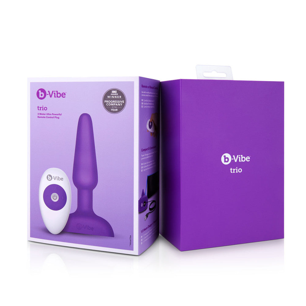 B-Vibe Purple Trio Butt Plug - Melody's Room