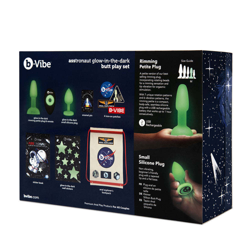 B-Vibe ASStronaut Glow-in-the-Dark Butt Play Set - Melody's Room