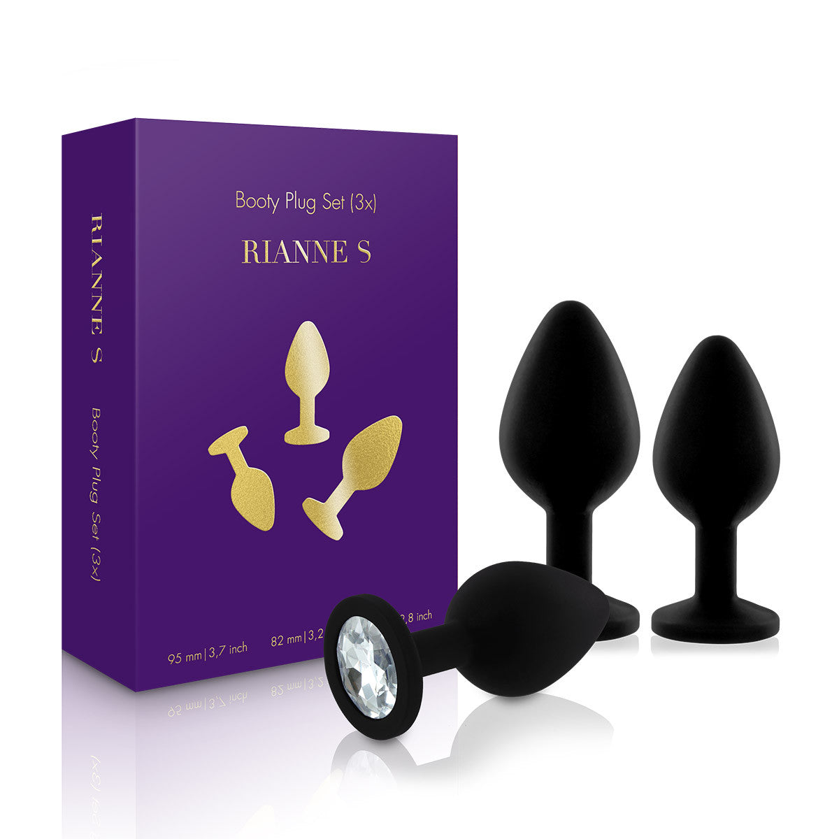 Black Rianne S Booty Plug Trainer Set 3-Pack - Melody's Room