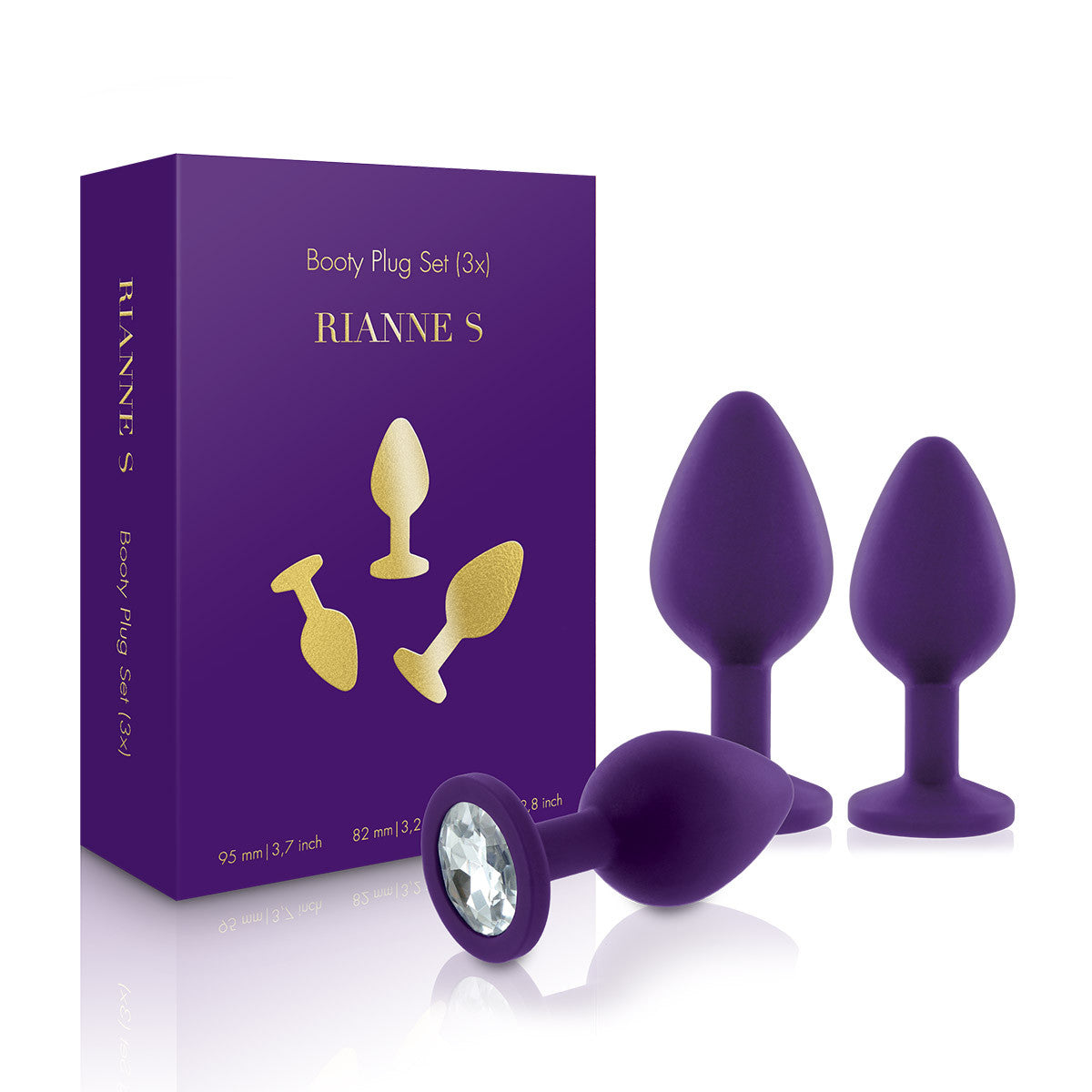 Purple Rianne S Booty Plug Trainer Set 3-Pack Packaging - Melody's Room