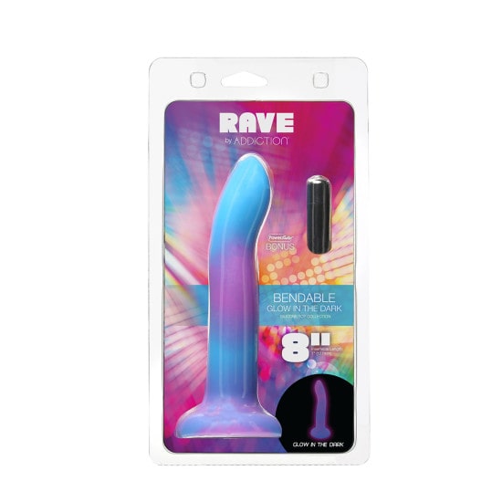 BMS Addiction Glow-in-the-Dark Purple Blue Rave 8" Dildo | Melody's Room