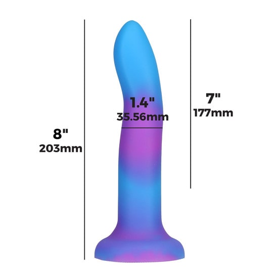 BMS Addiction Glow-in-the-Dark Purple Blue Rave 8" Dildo | Melody's Room