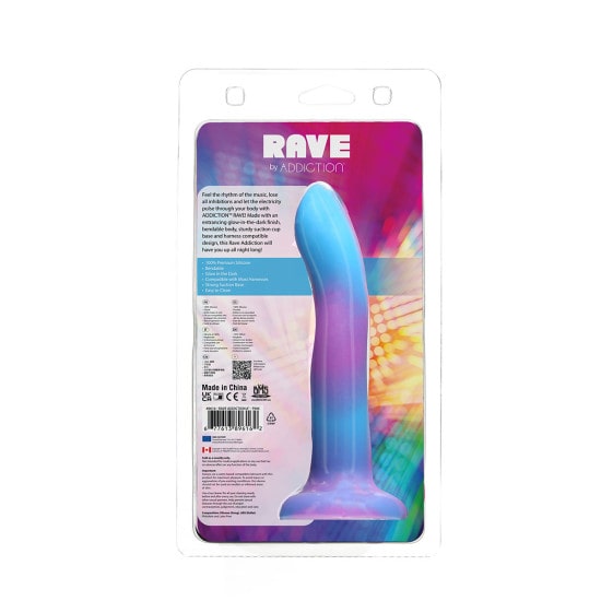 BMS Addiction Glow-in-the-Dark Purple Blue Rave 8" Dildo | Melody's Room