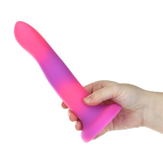 Addiction Glow-in-the-Dark Pink Purple Rave 8" Dildo | Melody's Room