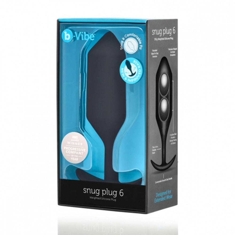 B-Vibe Snug Plug 6 XXXL Black Anal Toys - Melody's Room