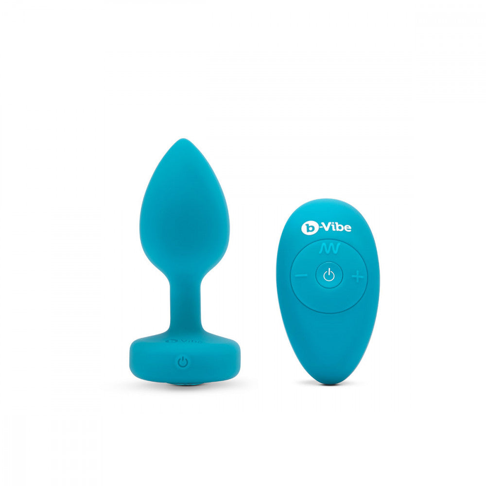 B-Vibe Vibrating Jewel Aqua Plug Small/Medium - Melody's Room