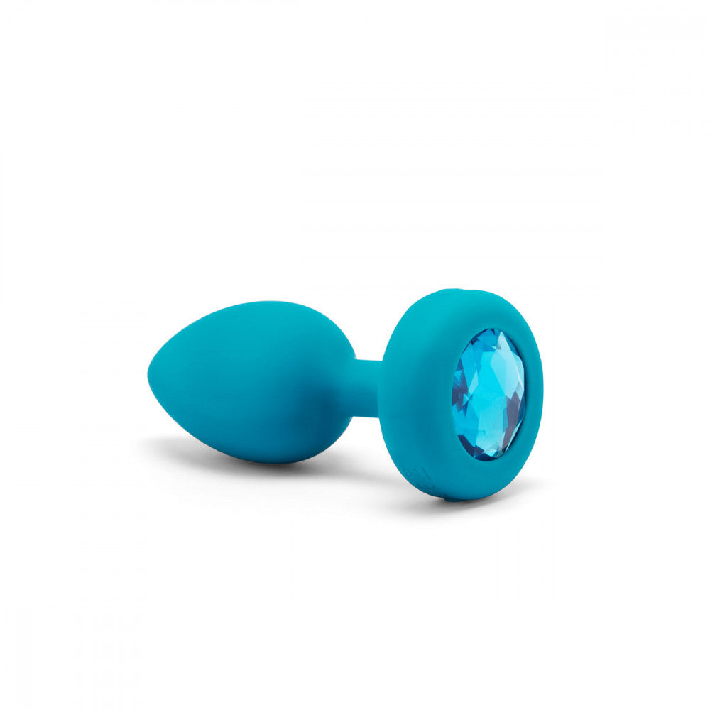 B-Vibe Vibrating Jewel Aqua Plug Small/Medium - Melody's Room