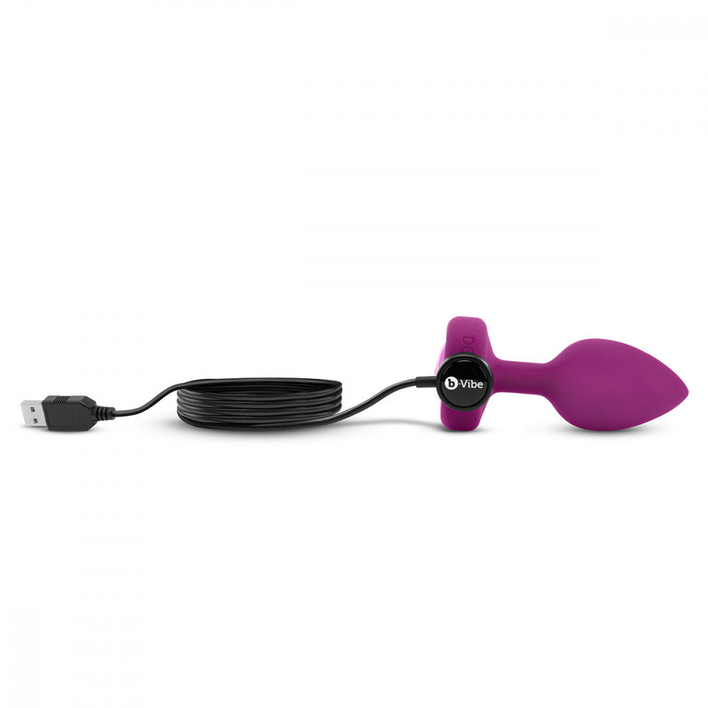 B-Vibe Vibrating Jewel Fuchsia Plug Small/Medium - Melody's Room