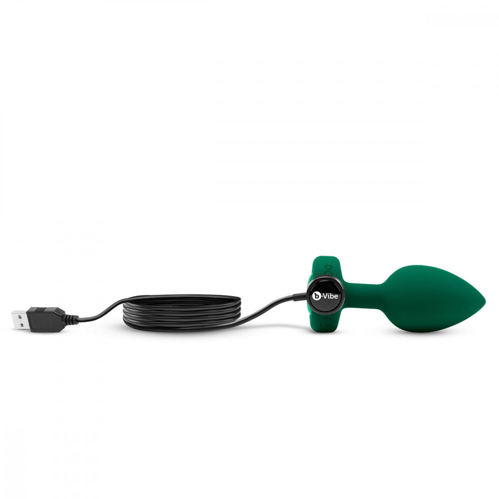 B-Vibe Vibrating Jewel Emerald Plug Medium/Large - Melody's Room