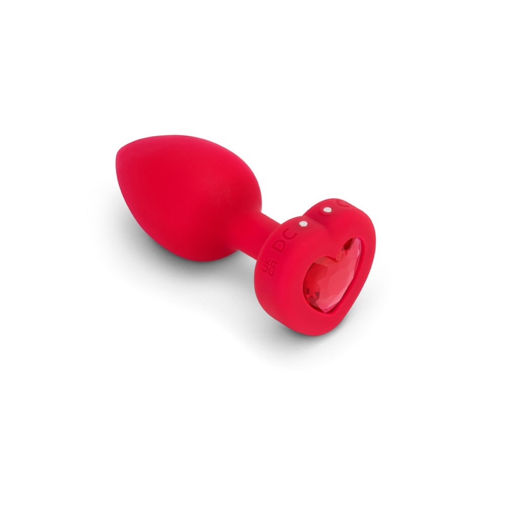 B-Vibe Vibrating Scarlet Ruby Heart Butt Plug - Medium/Large