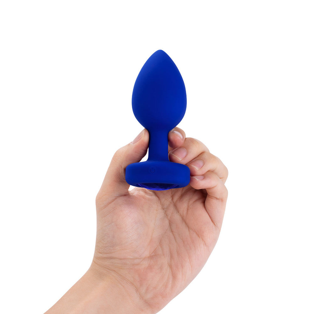 B-Vibe Blue Sapphire Vibrating Jewel Plug L/XL - Melody's Room