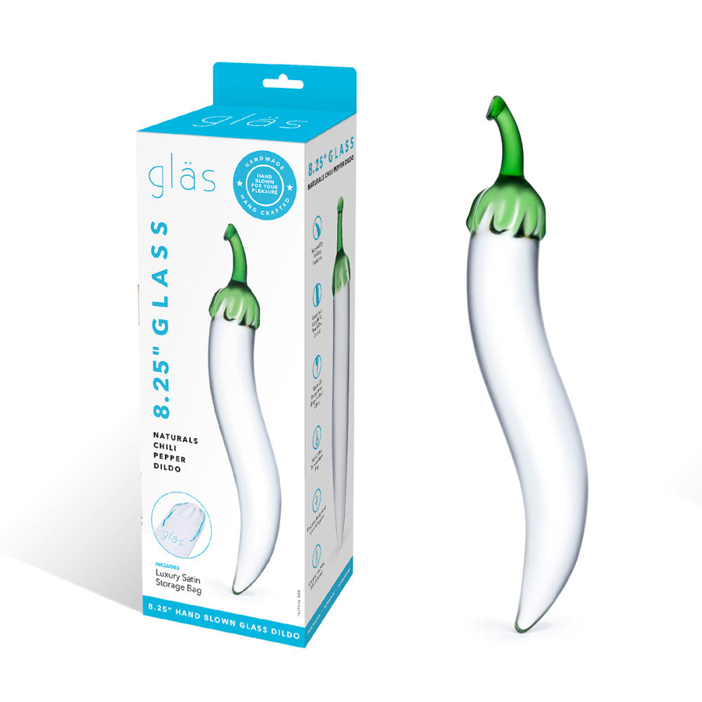 GLAS Chili Pepper Unique Glass Dildo 8.25" - Melody's Room