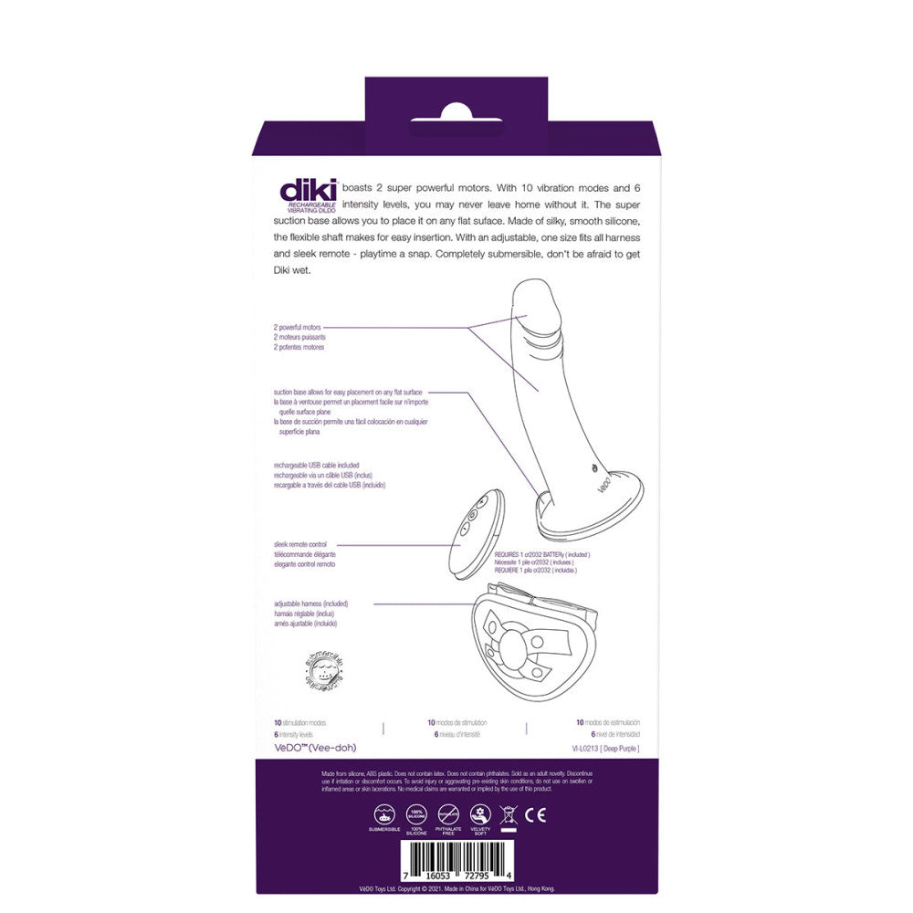 VeDO DIKI Rechargeable Vibrating Strap-On Harness - Melody's Room