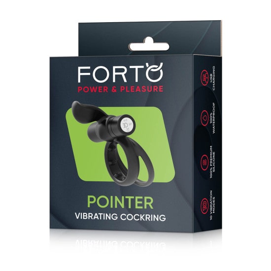 FORTO Vibrating Pointer Dual Ring C-Ring | Melody's Room