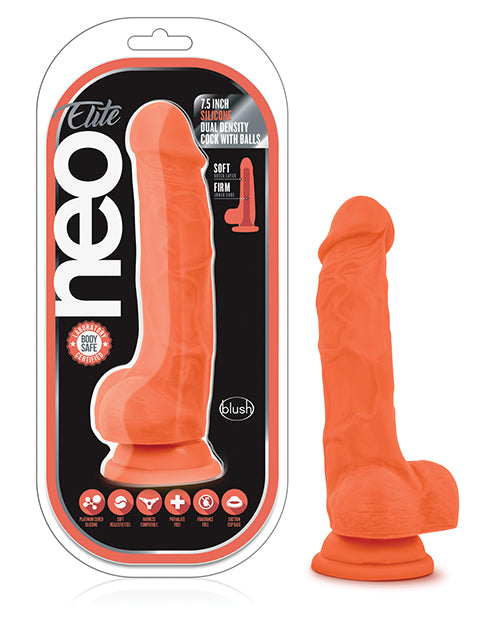 Neo Elite 7.5 Inch Silicone Dual Density Cock with Balls - Melody's Room