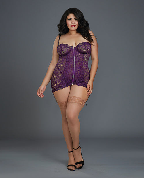 Dreamgirl Plum Lace Babydoll Lingerie - Melody's Room