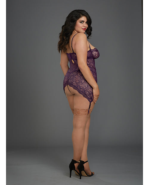 Dreamgirl Plum Lace Babydoll Lingerie - Melody's Room