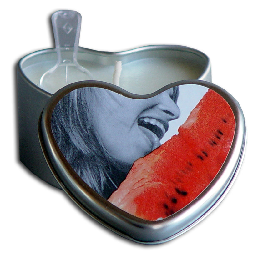 Watermelon Edible Suntouched Heart Shaped Massage Candles - Melody's Room