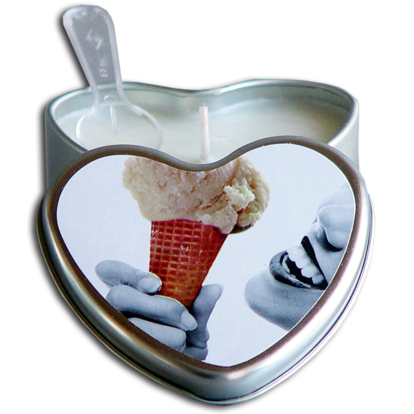 Vanilla Ice Cream Edible Suntouched Heart Shaped Massage Candles - Melody's Room