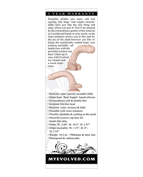 Evolved Real Supple Silicone Poseable 10.5 " Dildo