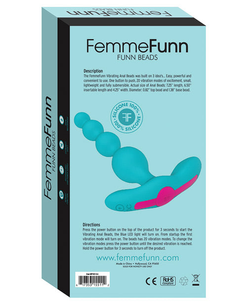 Femme Fun Turquoise Beads Vibrating Anal Beads - Melody's Room