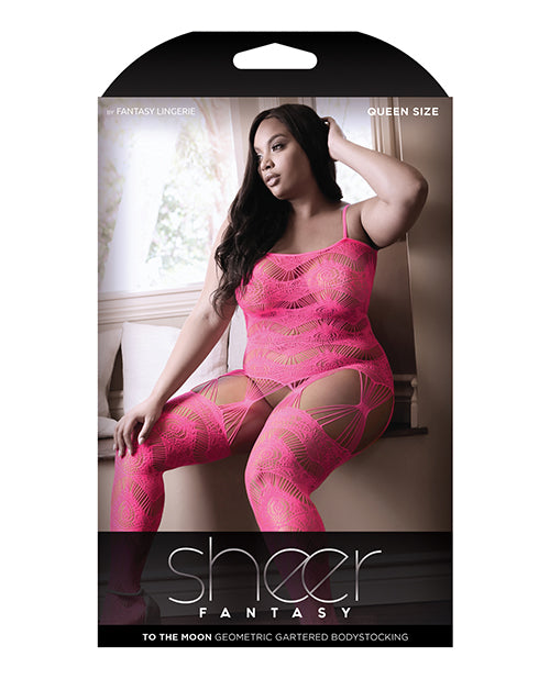 Fantasy Lingerie PInk Moon Geometric Bodystocking - Melody's Room