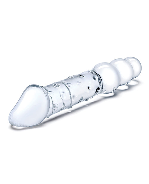 GLAS 12" Double Ended Glass Dildo with Anal Beads - Melody's Room