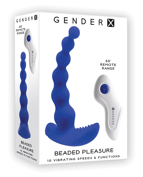 Gender X Blue Beaded Pleasure Anal Beads Vibrator - Melody's Room