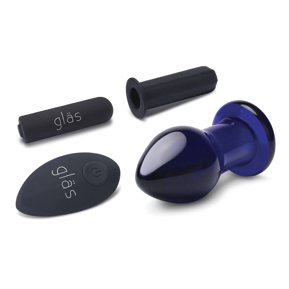 GLAS 3.5" Rechargeable Remote Controlled Vibrating Glass Butt Plug - Melody's Room