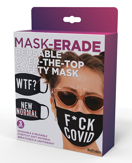 Mask-erade - F Covid/WTF?/New Normal X Pack of 3 Mask