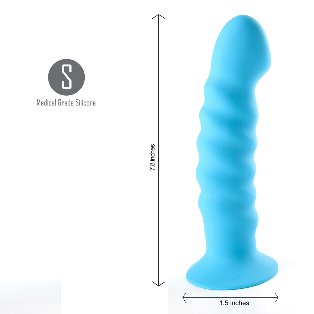 Maia Kendall Silicone Swirl Neon Blue Dong - Melody's Room