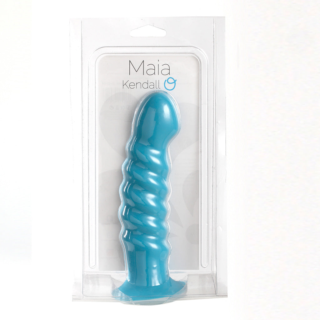 Maia Kendall Silicone Swirl Neon Blue Dong - Melody's Room