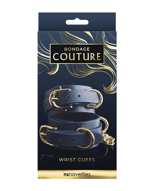 Bondage Couture Blue Vinyl Wrist Cuff - Melody's Room