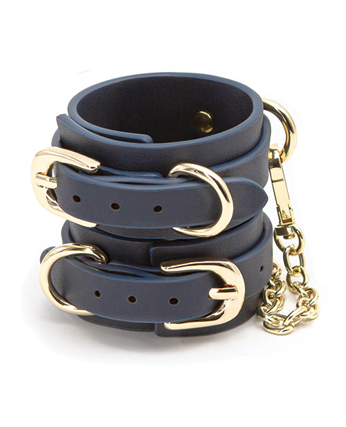 Bondage Couture Blue Vinyl Wrist Cuff - Melody's Room