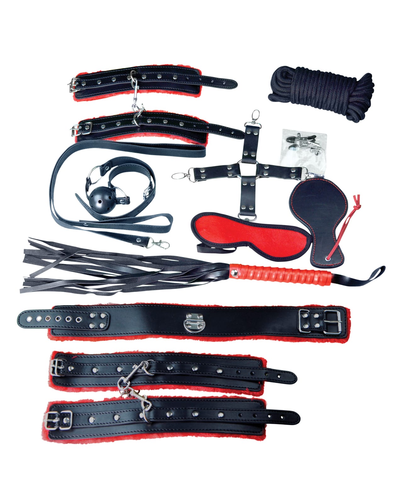 Plesur Deluxe Bondage Kit in Black & Red | Melody's Room