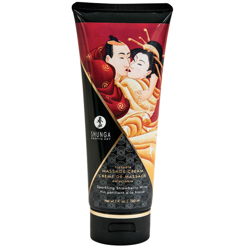 Sparkling Strawberry Wine Shunga Kissable Massage Cream - Melody's Room Romance Collection