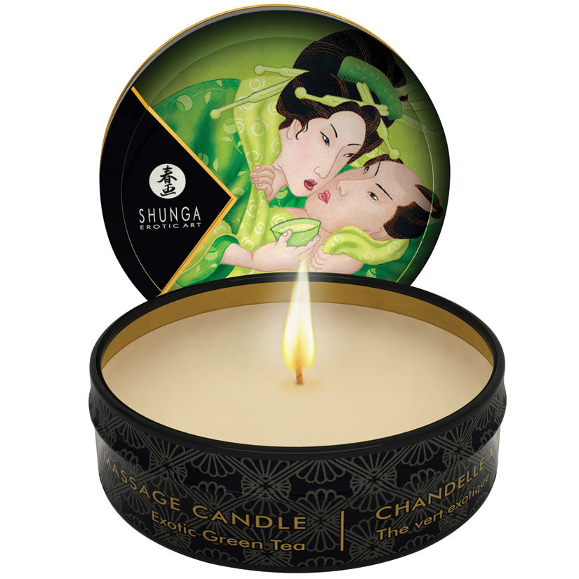 Shunga Exotic Green Tea Mini Massage Candle - Melody's Room