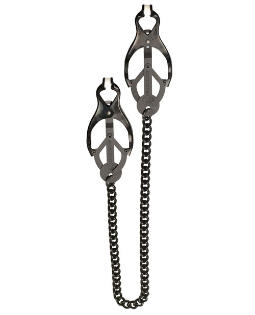 Spartacus Black Butterfly Style Nipple Clamps w/Chain - Melody's Room BDSM