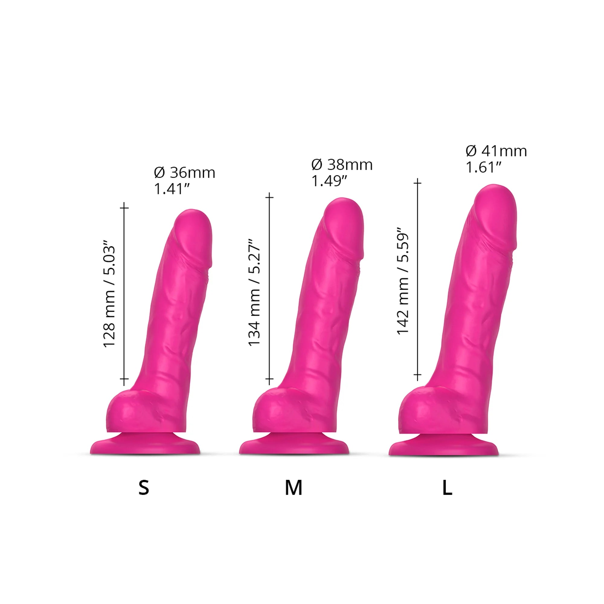 Strap-On-Me Sliding Skin Realistic Dil in Fuchsia - Melody's Room