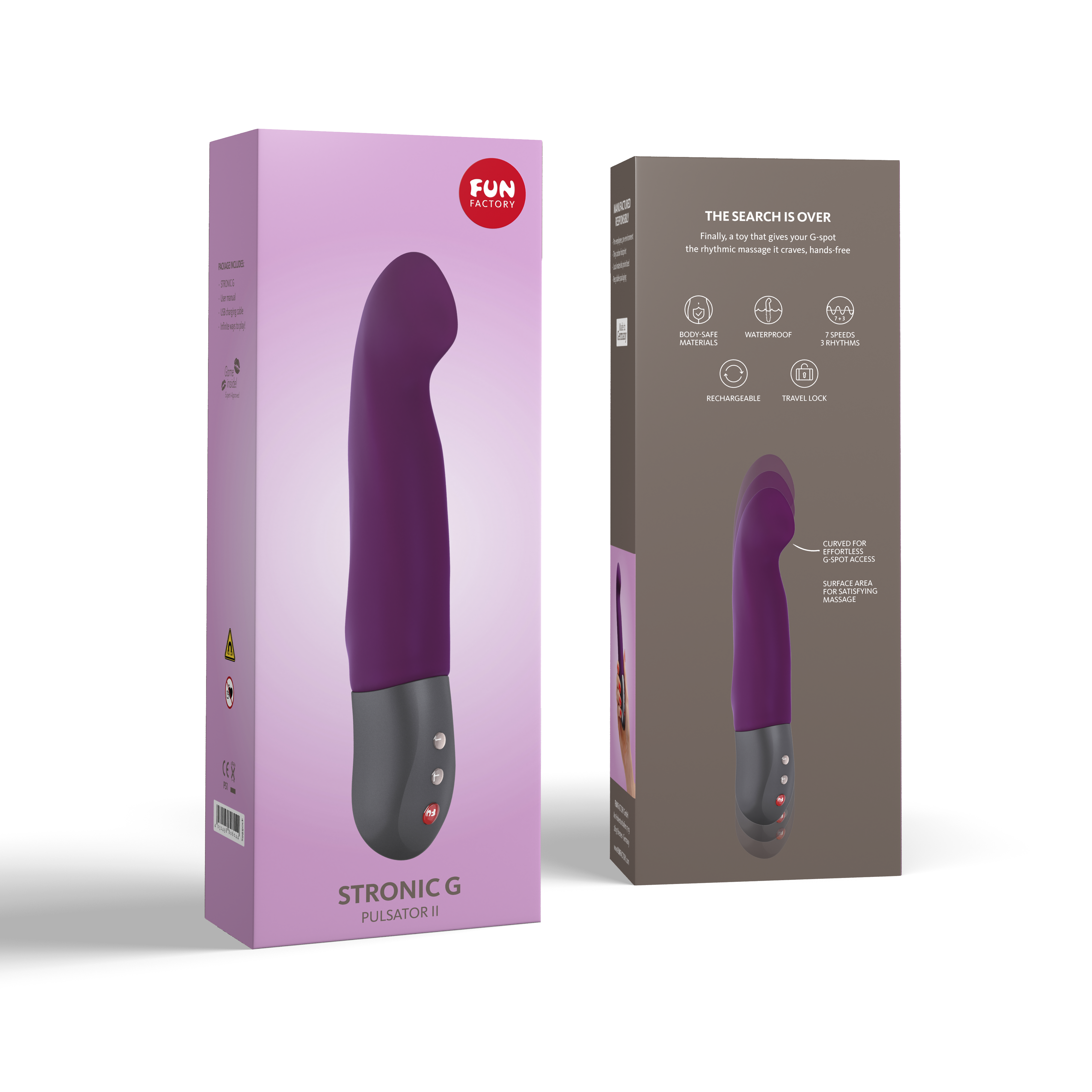 Fun Factory Stronic G Purple Vibrator (packaging) - Melody's Room